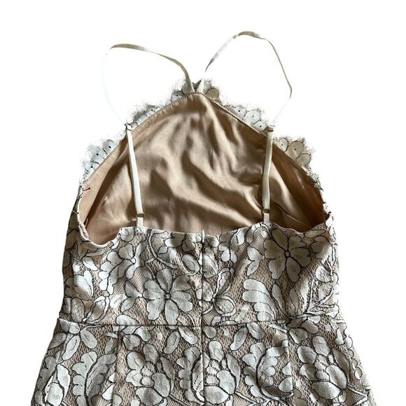 Lulu’s | Delicate Darling Beige and Ivory Lace Bodycon Dress - Picture 7 of 9